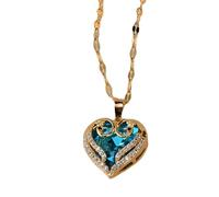 Joyas de chicas Collar de corazón geométrico Pave para mujeres, collar de corazón de diamantes de imitación brillante - Collar de circonía Pave, Collar de corazón para cumpleaños para el día de San