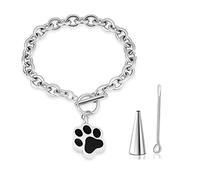 Joyas De Cremación Para Cenizas Brazalete De Urna Conmemorativa Para Mascotas Pulsera De Urna De Acero Inoxidable Titular De Cenizas,Espalda Personalizada,20 Centímetros