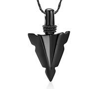 Joyas de cremación para Cenizas Collar con Colgante de urna de Acero Inoxidable para Hombres Niños Cool Spearpoint Arrowhead Memorial Keepsake Ash Jewelry