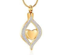 Joyas de cremación para cenizas The Eye of My Heart Keepsake Memorial Jewelry for Urn Necklace Colgante para cenizas de acero inoxidable con cadena de 20 pulgadas