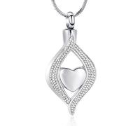 Joyas de cremación para cenizas The Eye of My Heart Keepsake Memorial Jewelry for Urn Necklace Colgante para cenizas de acero inoxidable con cadena de 20 pulgadas