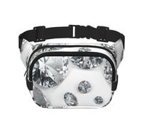 Joyas de Diamantes con Gemas y Estampados de Lujo,Riñonera Cuadrada de Doble Capa, Bolso de Viaje, Bolso Informal para el Pecho.