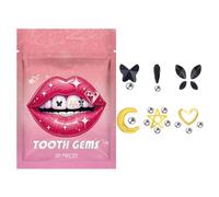 Joyas de dientes | Gemas dentales seguras para dientes, kit de gemas dentales para el hogar, decoraciones de dientes profesionales y duraderas para la sonrisa brillante de las mujeres
