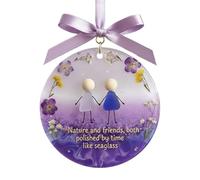 Joyas de la amistad - Decoración del hogar colgante acrílico 2D | Bolas de Navidad para amigos para la decoración del árbol de Navidad, para interiores y exteriores, alféizares de ventana