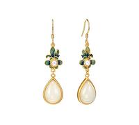 Joyas de moda Damas de lujo y elegantes pendientes en forma de gota de pendientes colgantes de jade de gota Joyas elegantes para fiestas