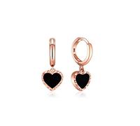 Joyas de Moda Damas Luxury Elegante Elegante Pendientes Silver Love Pendientes Agan Negros Paras DE para CORAZÓN para Joya