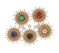 Joyas de niñas 5 piezas de piedra con incrustaciones de colgantes con diy joyería que hace un diseño único en forma de sol reutilizable para collares de pulseras y proyectos de manualidades accesorios