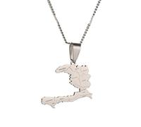Joyas de niñas La Cadena de Collar Colgante de la República de Haití Port-Au Prince Map Jewelry Cosas