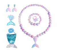 Joyas de para niñas, collar de conjunto - 7x Pendientes de pulsera de collar de princesa de conjunto | Vestir accesorios de vestuario, accesorios de cosplay para Halloween, Navidad