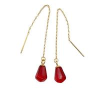 Joyas de semillas de granada roja, Resina de acero inoxidable, No es una piedra preciosa