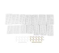 Joyas de silicona de estilos variados, fundición de colgantes, artesanía de silicona suavizante flexible reutilizable para aretes, fabricación de velas de jabón, con 14 formas y