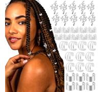 Joyas de trenzas de mujeres Genérico, joyas de tacones de casco, joyas de casco, joyería para el cabello 40x trenza de cabello, accesorios de trenza de cabello de metal, puños de anillo de trenza