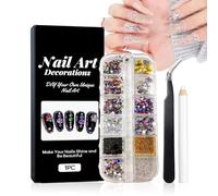Joyas de uñas 3D: colección de dijes coloridos, decoraciones de uñas de múltiples formas, accesorios de belleza brillantes, herramientas de arte de manicura profesional, kit de diseño creativo de bric