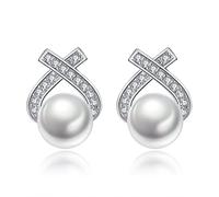 Joyas glamorosas Elegantes Amor Brillante Perla Perla Accesorios de Damas Pendientes de Mujeres