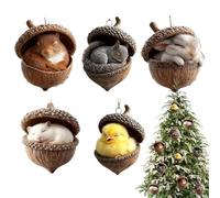 Joyas para árbol de Navidad, decoración colgante plana para el estado de ánimo festivo - Decoración de árbol de Navidad en forma de animal, para familia, amigos, sala de estar, ventana, decoración en