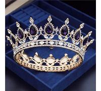 Joyas para el cabello Tiaras de corona para mujeres Círculo de cristal vintage diadema nupcial Rey Rey Corona de bodas Tiaras Novias Coronas Prom Crowns Joyería de cabello por Gagalu (color: antiguo