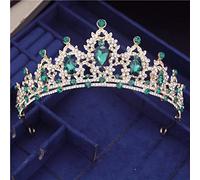 Joyas para el cabello Tiaras de corona para mujeres Círculo de cristal vintage diadema nupcial Rey Rey Corona de bodas Tiaras Novias Coronas Prom Crowns Joyas de cabello por Gagalu (Color: Ninguno)
