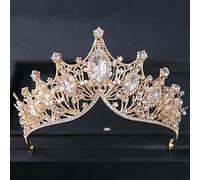 Joyas para el Cabello Tiaras de Corona para Mujeres Color de Oro Tiaras de Boda de Lujo de Lujo y Coronas Party Drinestone Prom Bridal Diadem Crown Tiara para Mujeres Joyas para el Cabello de la