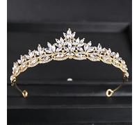 Joyas para el cabello Tiaras de corona para mujeres Color de oro Tiaras de boda de lujo de lujo y coronas Party Drinestone Prom Bridal Diadem Crown Tiara para mujeres Joyas para el cabello de la