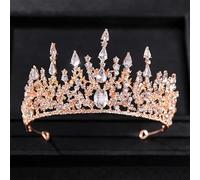 Joyas para el Cabello Tiaras de Corona para Mujeres Color de Oro Tiaras de Boda de Lujo de Lujo y Coronas Party Drinestone Prom Bridal Diadem Crown Tiara para Mujeres Joyas para el Cabello de la