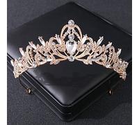 Joyas para el Cabello Tiaras de Corona para Mujeres Color de Oro Tiaras de Boda de Lujo de Lujo y Coronas Party Drinestone Prom Bridal Diadem Crown Tiara para Mujeres Joyas para el Cabello de la