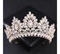 Joyas para el Cabello Tiaras de Corona para Mujeres Color de Oro Tiaras de Boda de Lujo Tiaras y Coronas Drinestone Prom Diadem Bridal Crown Tiara para Mujeres Joyas para el Cabello de la Novia, Oro