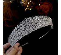 Joyas para el Cabello Tiaras de Corona para Mujeres Corona Bridal Zirconia Accesorios para el Cabello de la Boda para Mujeres Joyas de Joyas Princesa Tiara Regalo, 15-Silver