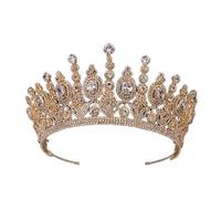 Joyas para el cabello Tiaras de corona para mujeres Coronas clásicas nupciales Big Big Crown for Women by Gagalu (color: oro)