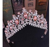 Joyas para el cabello Tiaras de corona para mujeres CRISIÓN ROJO Europeo Red Crown Big Headwear de novia Accesorios para el cabello de la boda Joya Bride Tiaras Princess Crowns por Gagalu (Color: