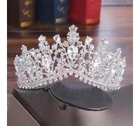 Joyas para el cabello Tiaras de corona para mujeres CRISTAL Agua de agua Barroque Corona Rhinestone Bridal Diadem Bride Tiara para mujeres Accesorios para el cabello de boda por Gagalu (Color: