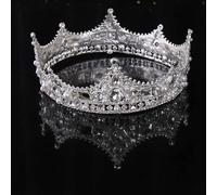 Joyas para el Cabello Tiaras de Corona para Mujeres Cristal Rinés Reina de la Boda de la Reina Tiara Diadema de Novia Color de Plata Corona Crown Farty Wedding Hair Accessories, HG157Y