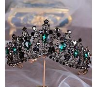 Joyas para el cabello Tiaras de corona para mujeres CRISTAL ROJO Europeo Gran Corona Big Costa Accesorios para el cabello de la boda joya de la novia Tiaras Princesas Coronas de Gagalu (color: verde