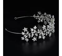 Joyas para el Cabello Tiaras de Corona para Mujeres Estilo Completo Cúcico Cúcico Crystal Dadbonia Headselipista Diadem Ladies Crown Tiaras Accesorios para el Cabello de Boda, 21-Silver023