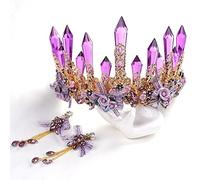Joyas para el cabello Tiaras de corona para mujeres lujosas flores de cristal violeta espumoso tiaras tiaras tiaras hermosos tadros