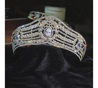 Joyas para el cabello Tiaras de corona para mujeres Luxury Cubic Cubic Crown Crown Crown Geométrica Cristal Diadem Diadem Queen Crowns Princess Tiaras Accesorios para el cabello de la fiesta nupcial