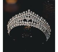 Joyas para el cabello Tiaras de corona para mujeres Luxury Cúcica Corona Corona Geométrica Rhinestone Crystal Diadem Queen Crowns Princess Tiaras Accesorios para el cabello de la fiesta nupcial