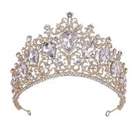 Joyas para el Cabello Tiaras de Corona para Mujeres Reina Hermosas Tiaras y Coronas Tocado de Novia Diadem Princesa de Boda Corona Adornos de joyería, Oro