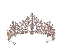 Joyas para el cabello Tiaras de corona para mujeres Rose de oro hecho a mano Princesa Tiara Crown para boda Mujeres Novias Joyas de joyería para el cabello