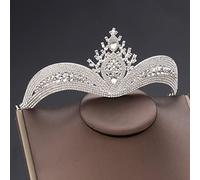 Joyas para el Cabello Tiaras de Corona para Mujeres Tiara de Boda de Lujo Corona para Mujeres Color de Plata Queen Crystal Queen Diadem Bridal Party Tiaras Banda para la Banda para el Cabello