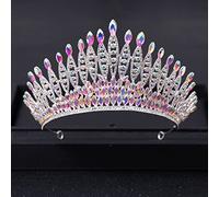 Joyas para el cabello Tiaras de corona para mujeres Tiaras de color de plata moderno Tiaras Diñonero Reina Big Crown Crown Crown Crown Tiara Mujeres Joyas para el cabello de novia, oro, plata