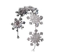 Joyas para el cabello Tiaras de corona para mujeres Tiaras de copas de nieve con dianos con chorro brillante Tiaras y coronas de la novia Joya para el cabello plateado Color de la cabeza de la cabeza
