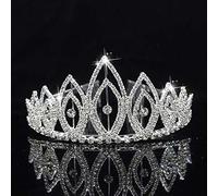 Joyas para el cabello Tiaras de corona para mujeres Tiaras y coronas de novia Flor de diadema Accesorios de cabello de boda Fashion Big Crown Hair-Judy by Gagalu (Color: 1)
