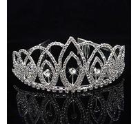 Joyas para el cabello Tiaras de corona para mujeres Tiaras y coronas de novia Flor de diadro Accesorios de cabello de boda Fashion Big Crown Hair-Judy by Gagalu (Color: 7)