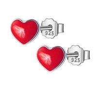 Joyas para mujeres Tiny Red Love Footprints 5mmx6mm Pendientes de semental para