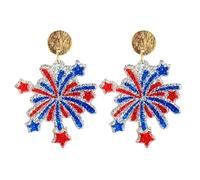 Joyas para orejas ¡Dale un toque aún más especial al Día de la Independencia! ¡No te pierdas estos aretes pequeños y exquisitos! (A, 3x3cm)