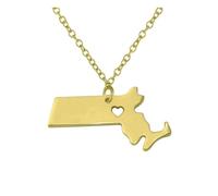 Joyas Unisex Stainles stell Acero Inoxidable Massachusetts Map Cabina Colgante Hollow Hollow USA Estado Joyas Cosas de Moda Accesorios de Moda Cosa Creativa para Mujeres y Hombres