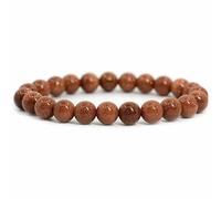 JoyasMinerales Pulsera de Piedras Naturales 100% Auténticas - Pulsera Arenisca Dorada - Ajuste Cómodo y Estilo Elegante | Cuerda Elástica Coreana y Caja de Joyería Incluida (Arenisca Dorada, 8mm)