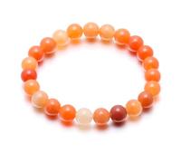 JoyasMinerales Pulsera de Piedras Naturales 100% Auténticas - Pulsera Aventurina Roja - Ajuste Cómodo y Estilo Elegante | Cuerda Elástica Coreana y Caja de Joyería Incluida (Aventurina Roja, 8mm)