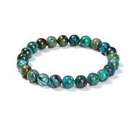 JoyasMinerales Pulsera de Piedras Naturales 100% Auténticas - Pulsera Azurita - Ajuste Cómodo y Estilo Elegante | Cuerda Elástica Coreana y Caja de Joyería Incluida (Azurita, 6mm)