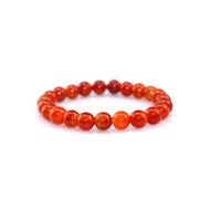 JoyasMinerales Pulsera de Piedras Naturales 100% Auténticas - Pulsera Cornalina - Ajuste Cómodo y Estilo Elegante | Cuerda Elástica Coreana y Caja de Joyería Incluida (Cornalina, 8mm)